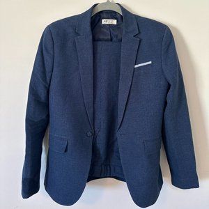 Teen Boy Navy Linen Suit